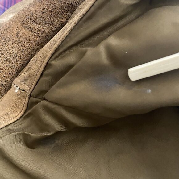 Vtg Wilsons Leather Motorcycle Bomber‎ Jacket Mens Sz L Cognac Brown 80's - Picture 9 of 16